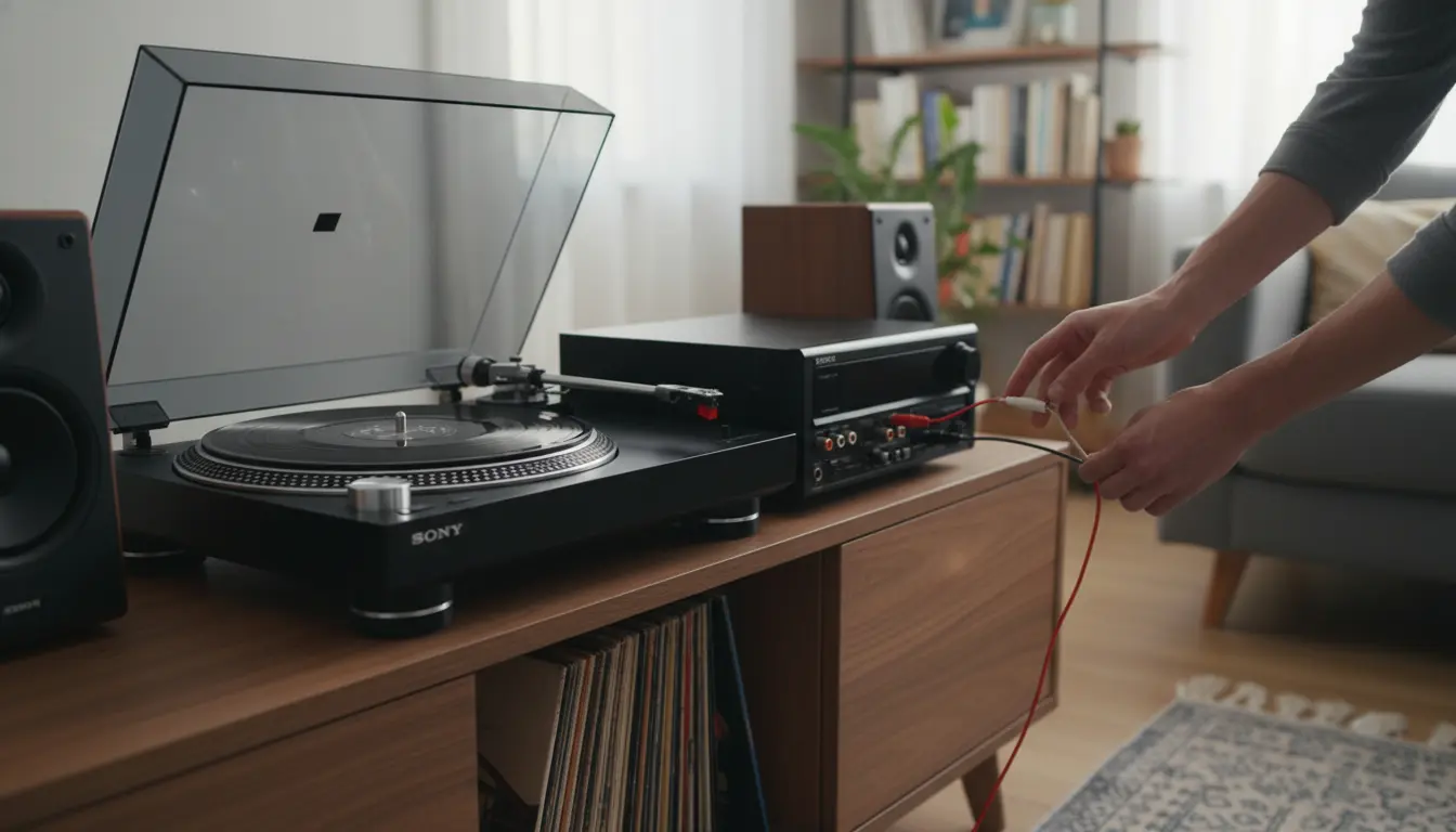 Sony Plattenspieler anschließen