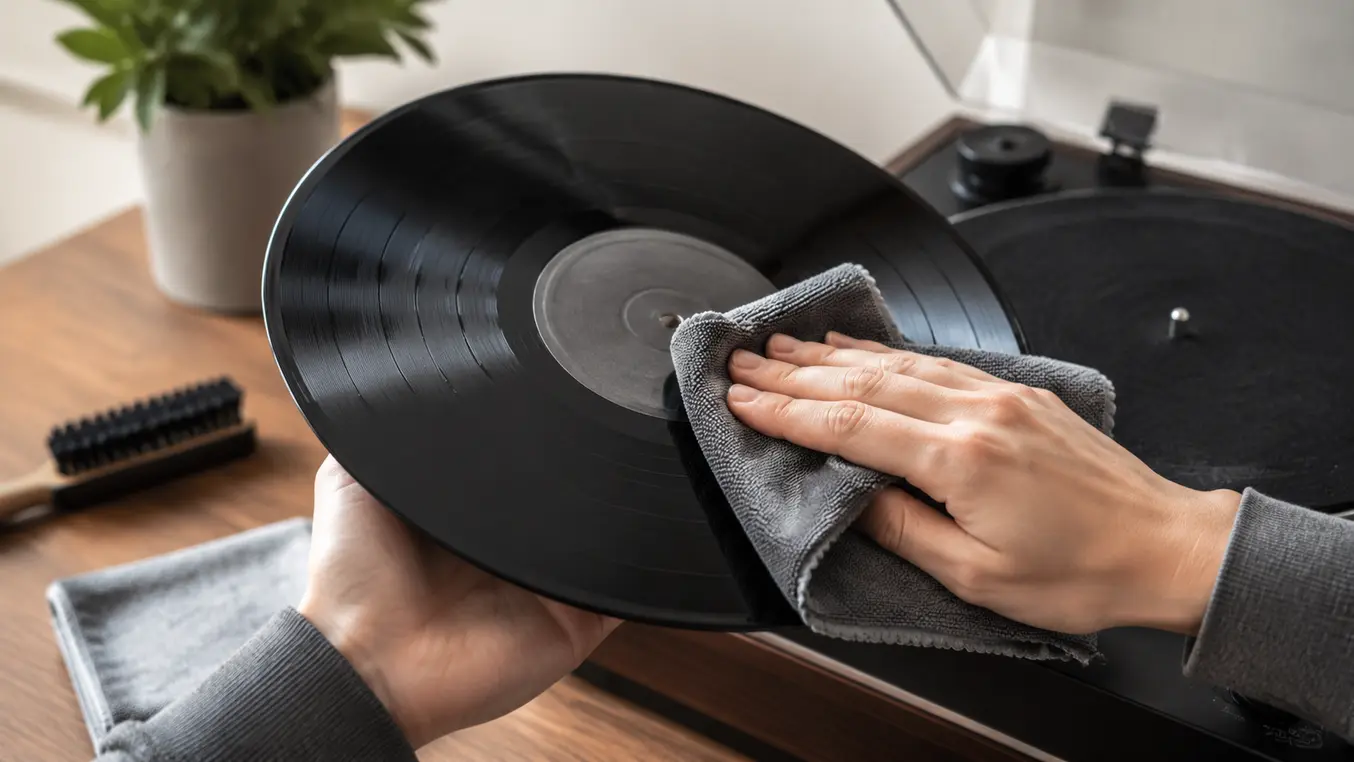 LP reinigen mit Mikrofasertuch